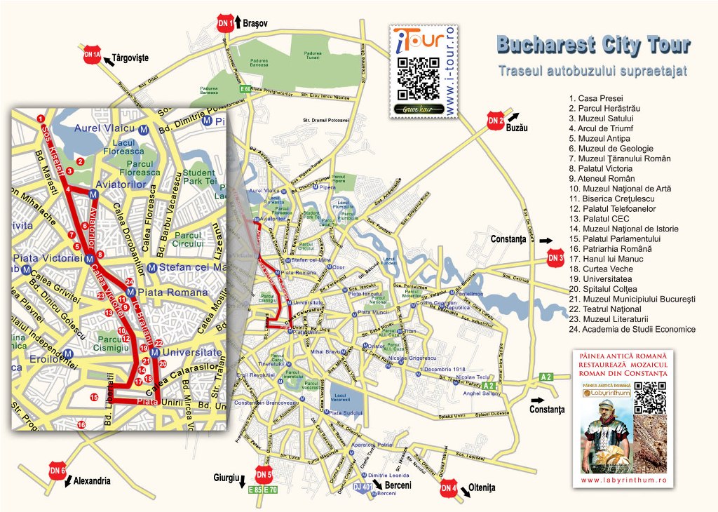 Harta Bucuresti City Tour