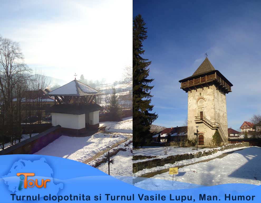 Manastirea Humor, Turnul clopotnita si Turnul Vasile Lupu