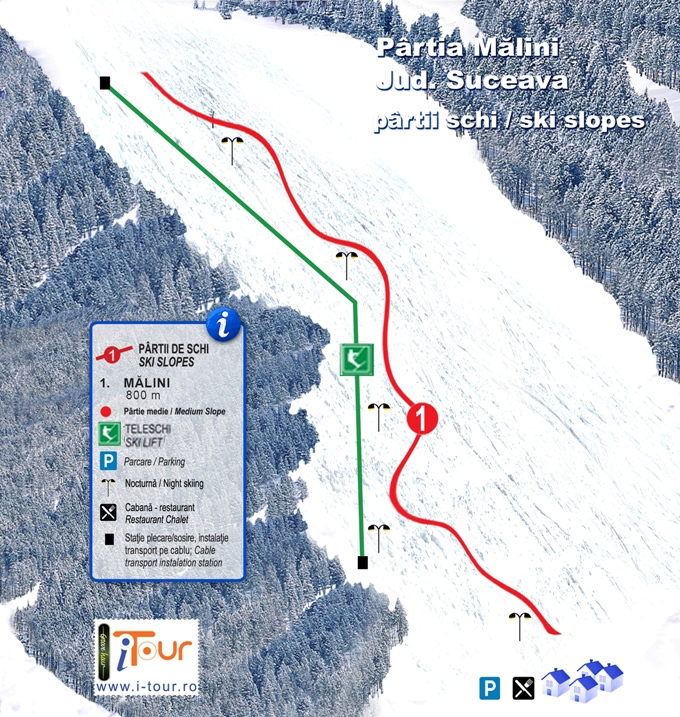 Harta partie schi Malini, Suceava