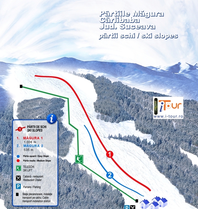 Harta partii schi Magura Carlibaba, Suceava